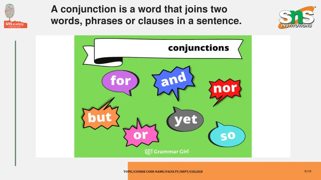 a conjunction is a word that joins two words