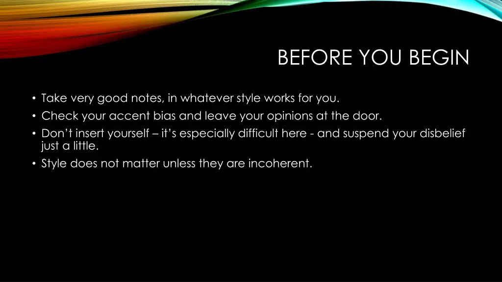 before you begin