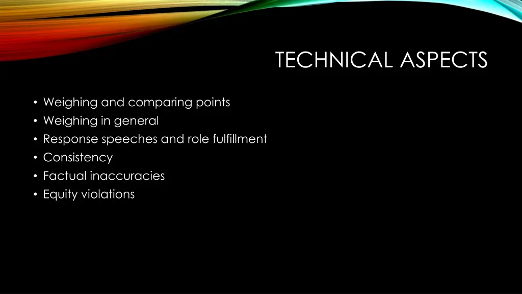 technical aspects