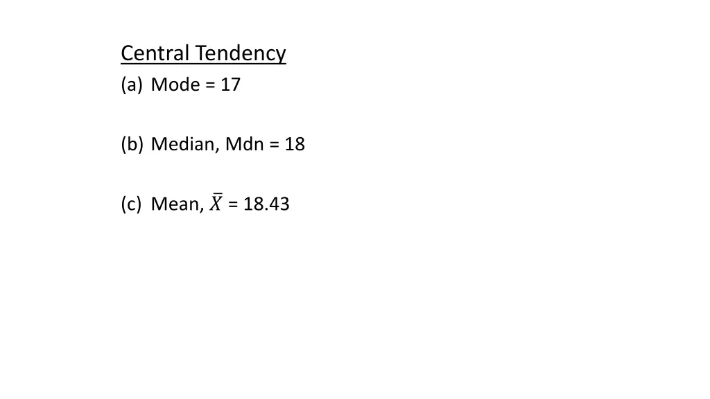 central tendency a mode 17