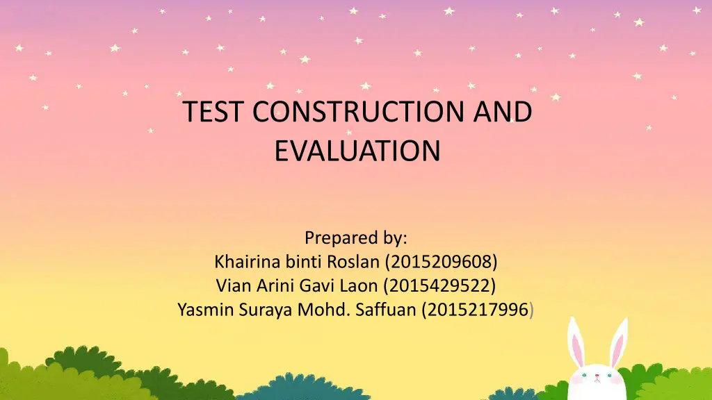 test construction and evaluation