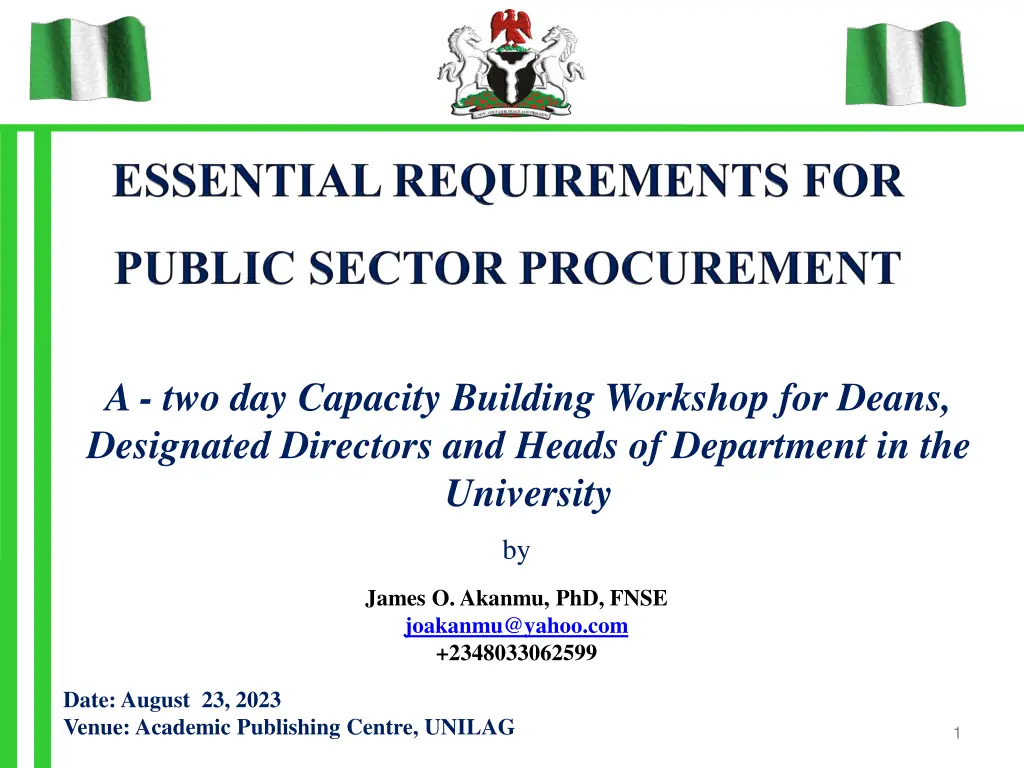 a two day capacity building workshop for deans