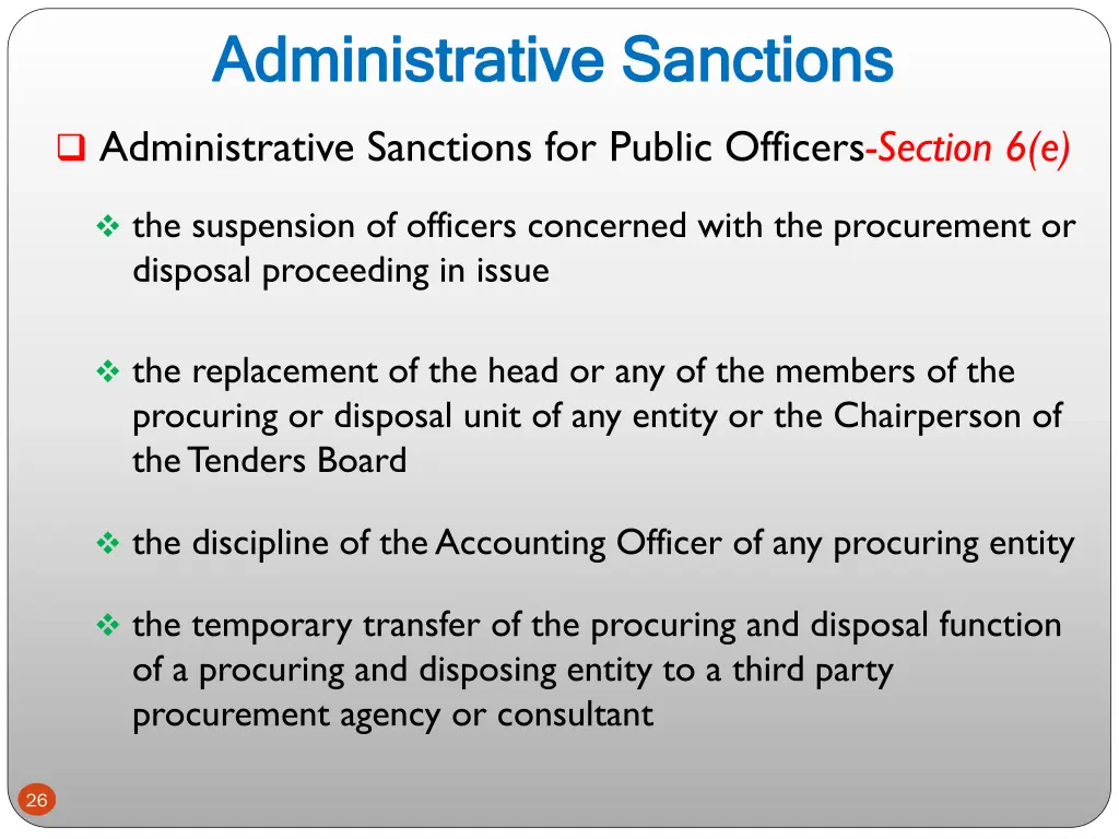 administrative sanctions administrative sanctions