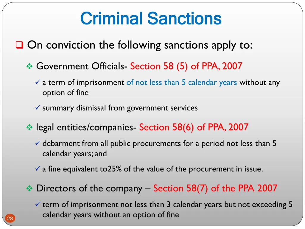 criminal sanctions criminal sanctions
