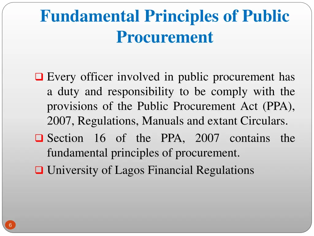 fundamental principles of public procurement