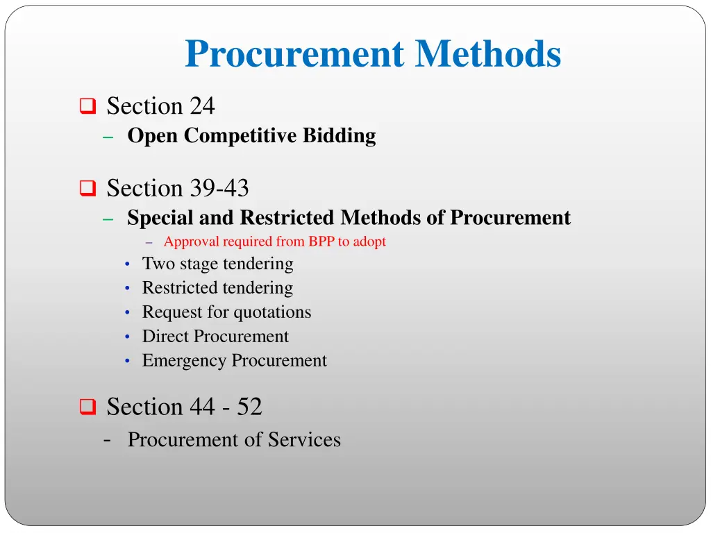 procurement methods