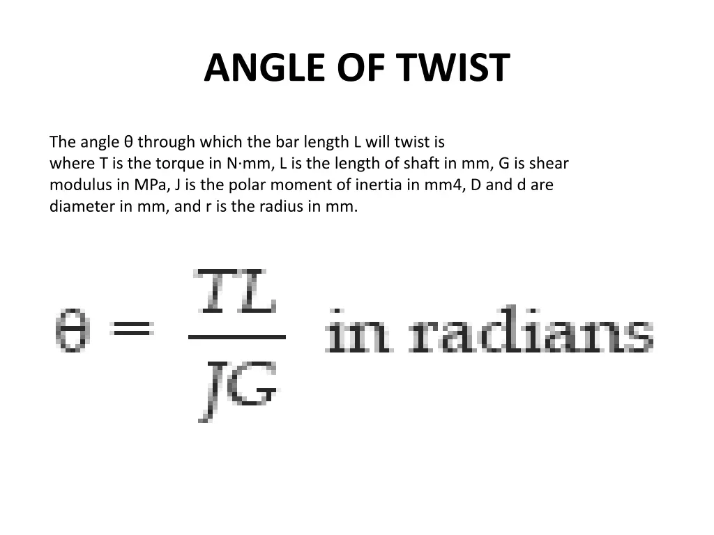 angle of twist