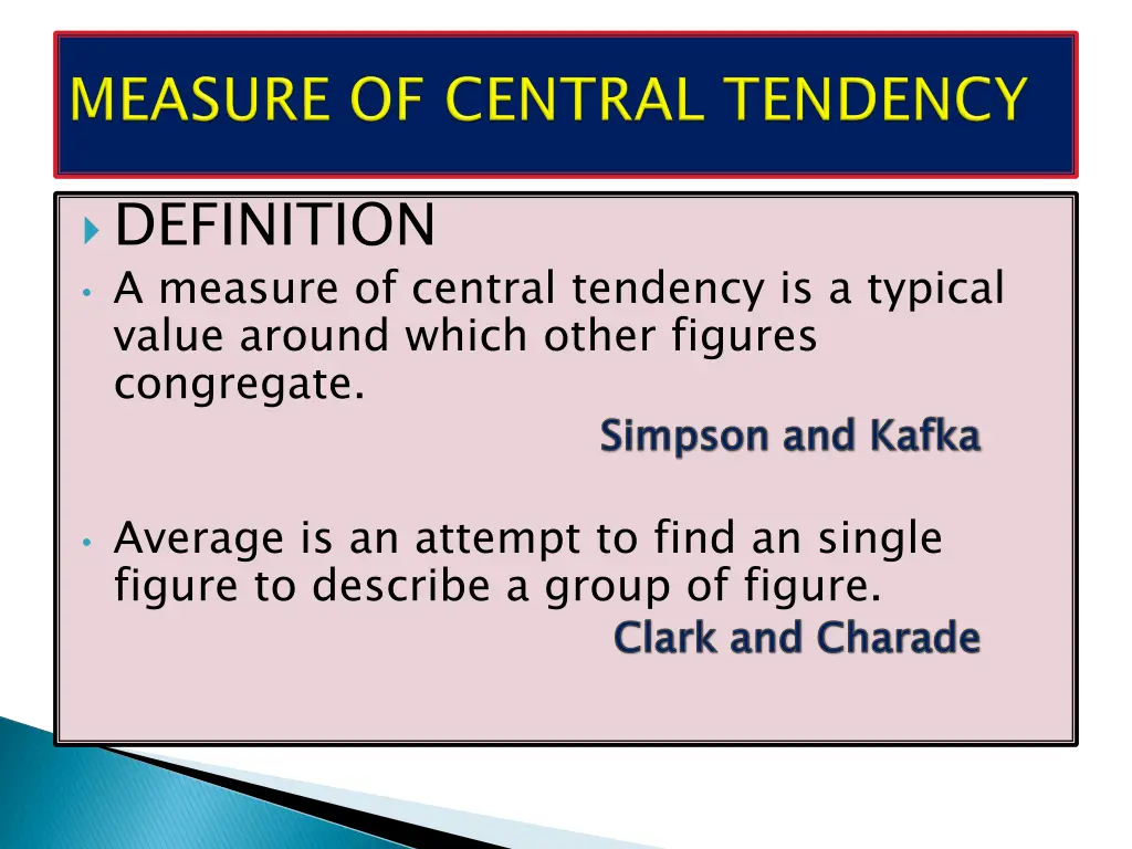 definition a measure of central tendency