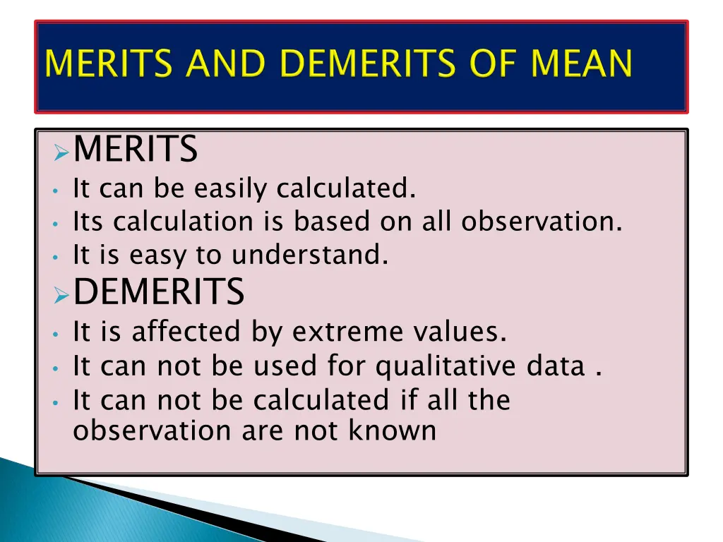 merits it can be easily calculated