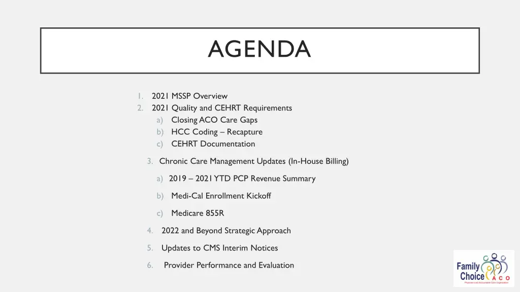 agenda