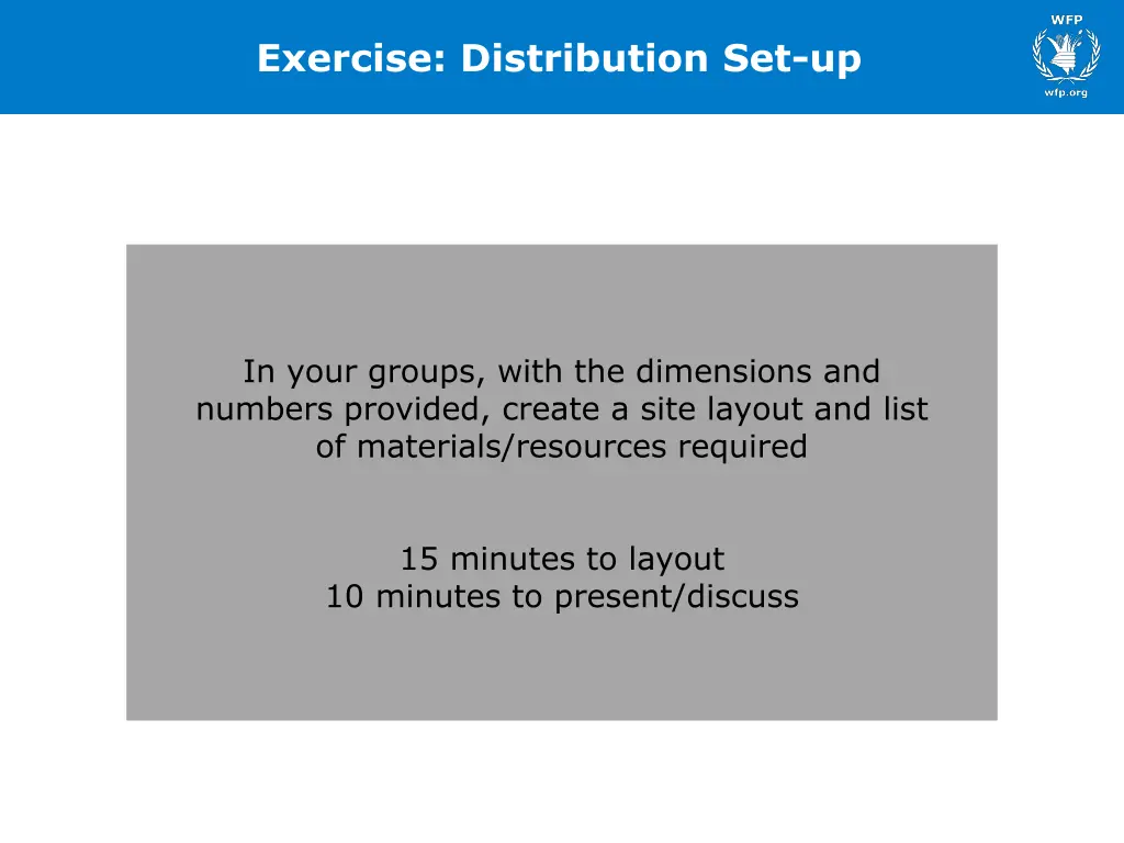 exercise distribution set up 1