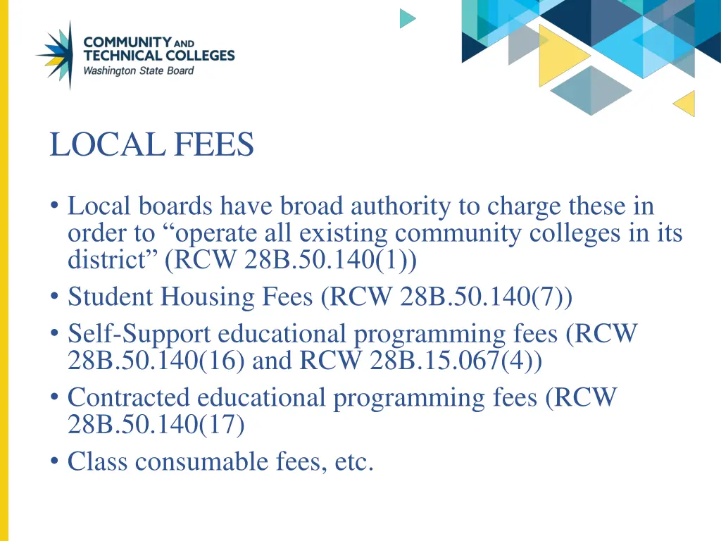 local fees