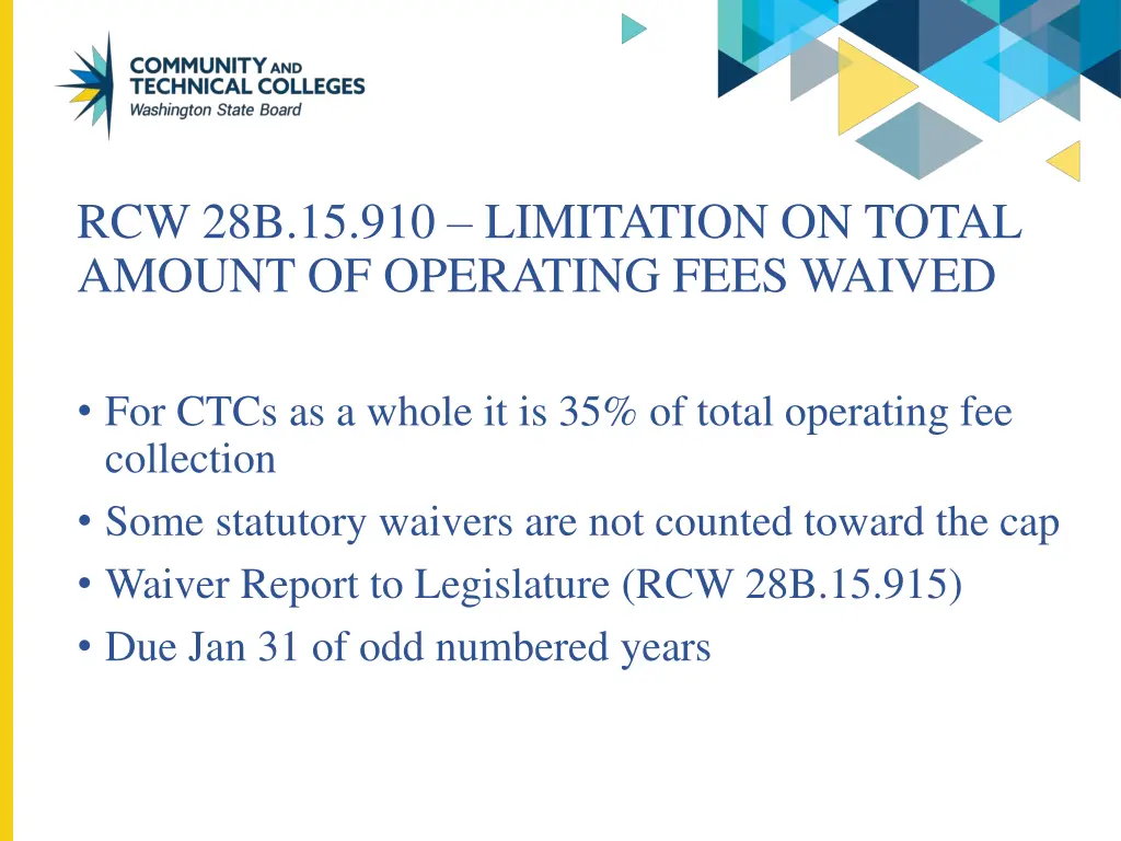 rcw 28b 15 910 limitation on total amount