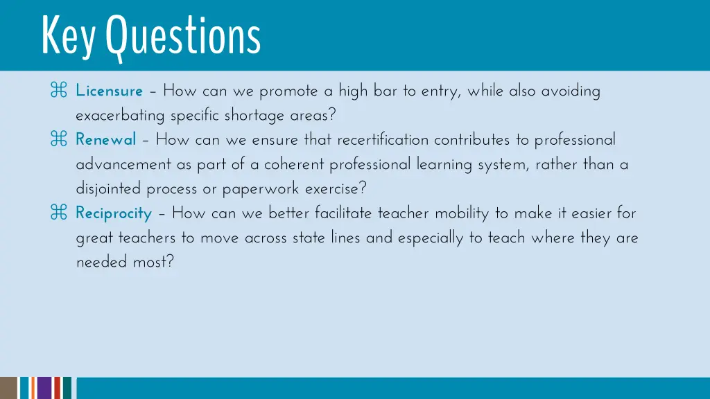 key questions