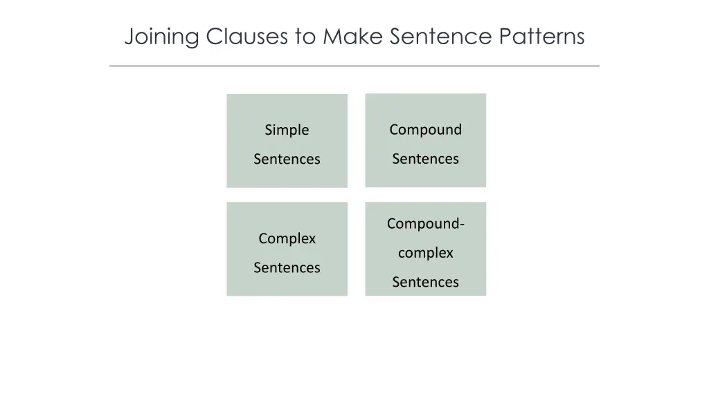 joining clauses to make sentence patterns