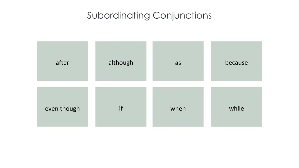 subordinating conjunctions