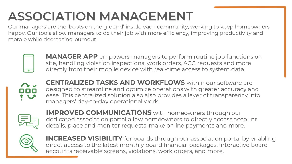 association management our managers are the boots