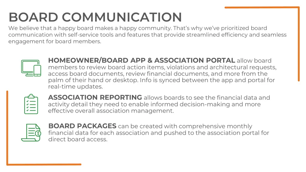 board communication we believe that a happy board