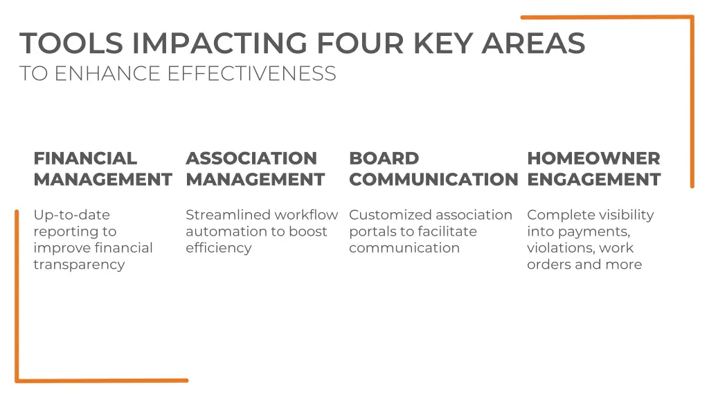tools impacting four key areas to enhance