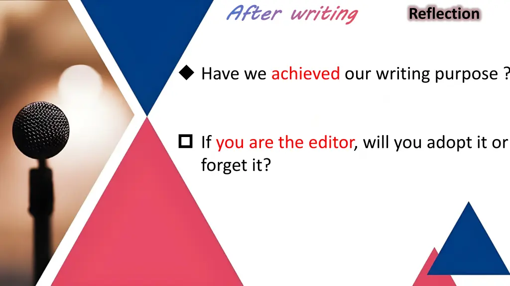 after writing