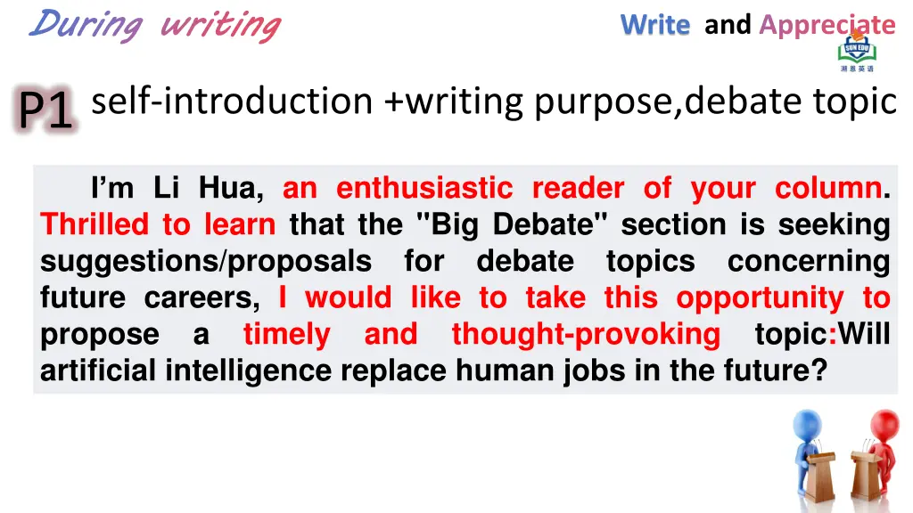 during writing