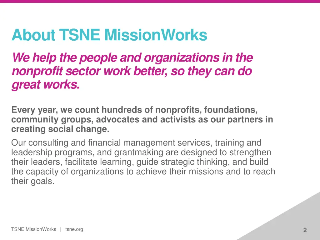 about tsne missionworks we help the people