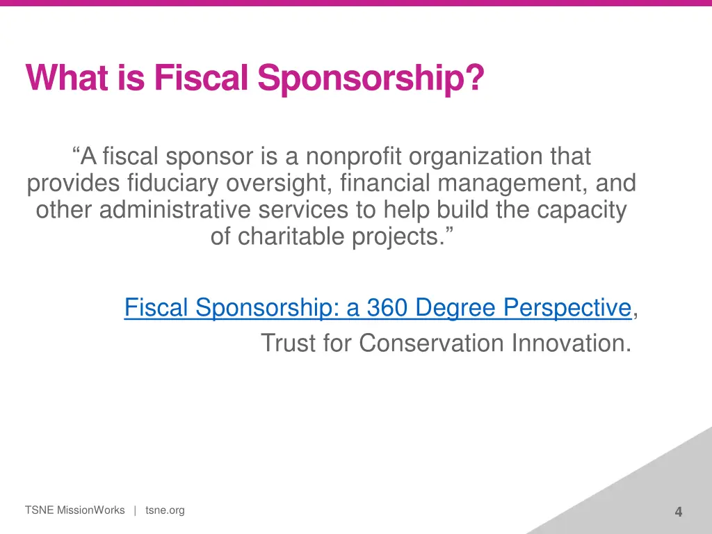 what is fiscal sponsorship
