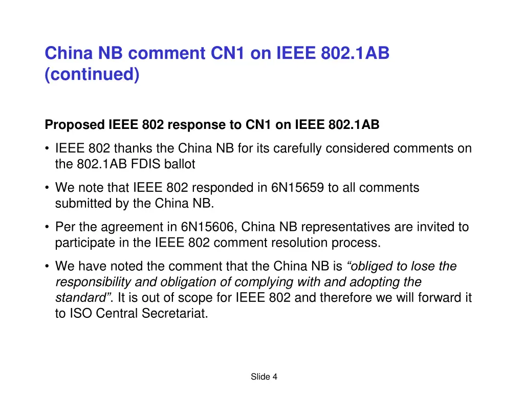 china nb comment cn1 on ieee 802 1ab continued