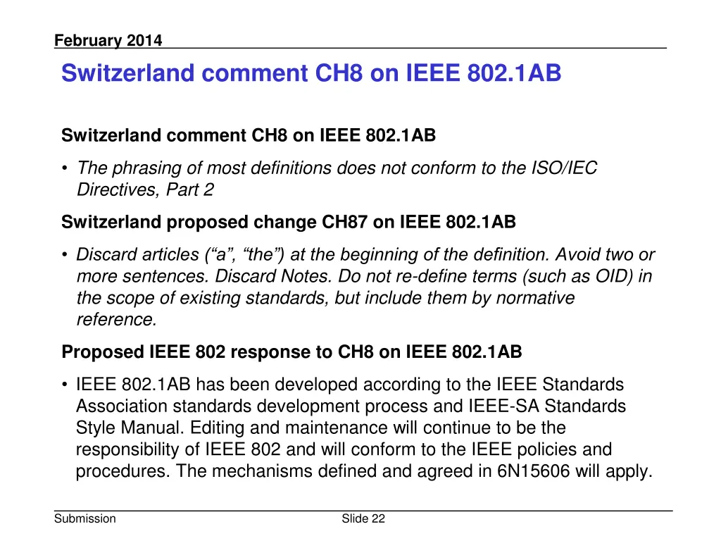 february 2014 switzerland comment ch8 on ieee