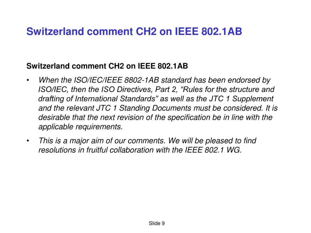 switzerland comment ch2 on ieee 802 1ab