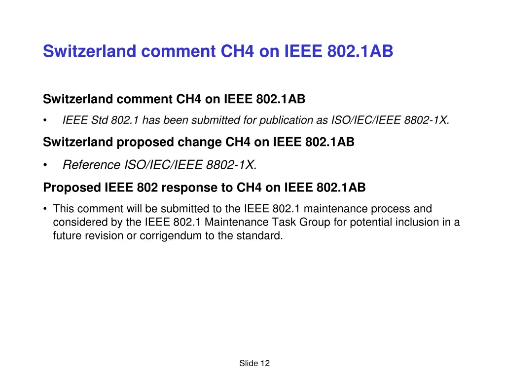 switzerland comment ch4 on ieee 802 1ab