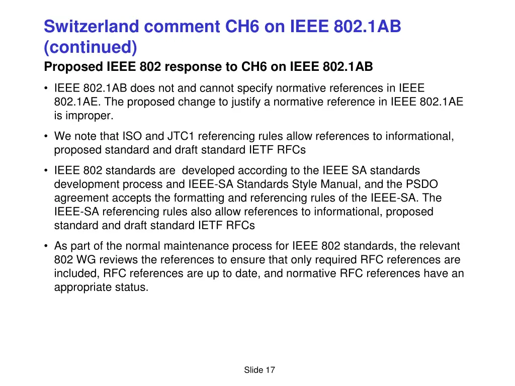 switzerland comment ch6 on ieee 802 1ab continued 2