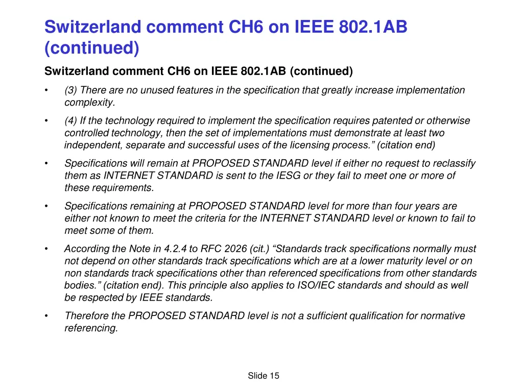 switzerland comment ch6 on ieee 802 1ab continued