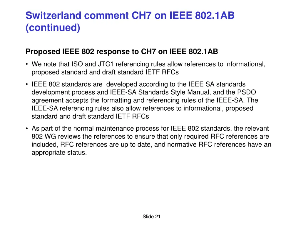 switzerland comment ch7 on ieee 802 1ab continued 2