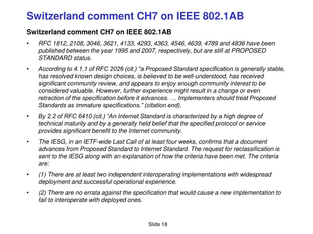 switzerland comment ch7 on ieee 802 1ab