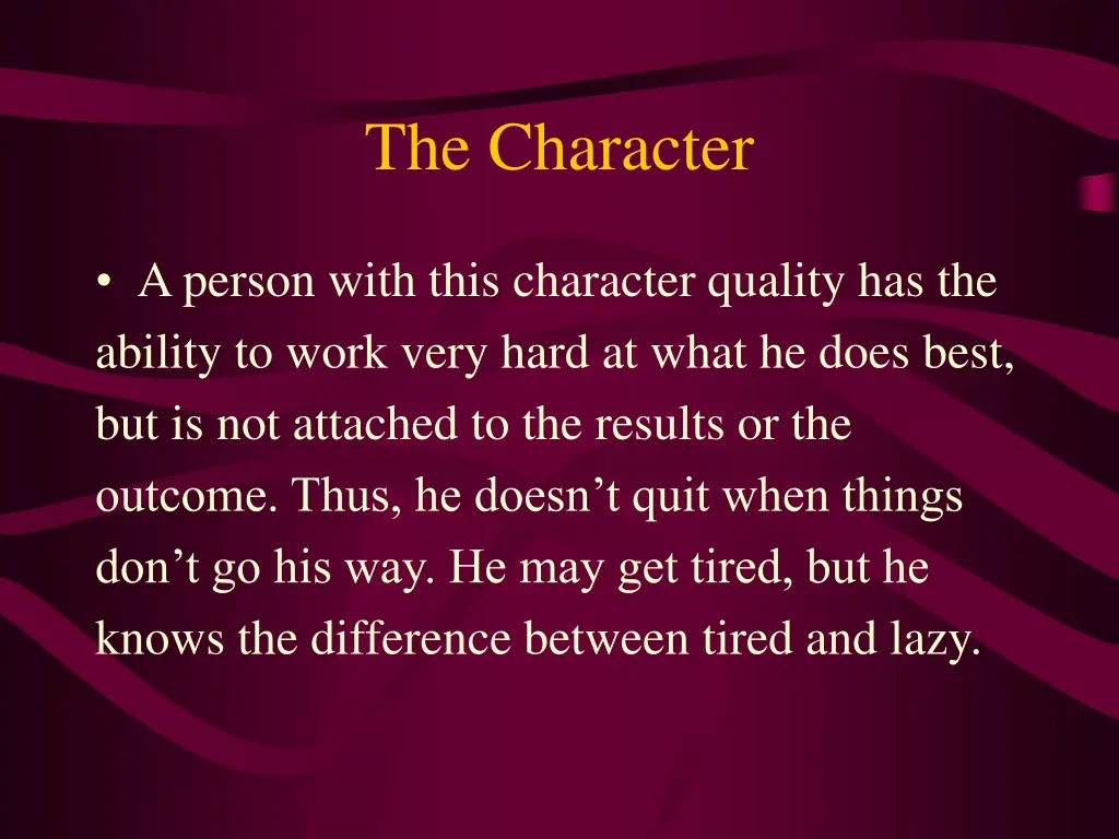 the character