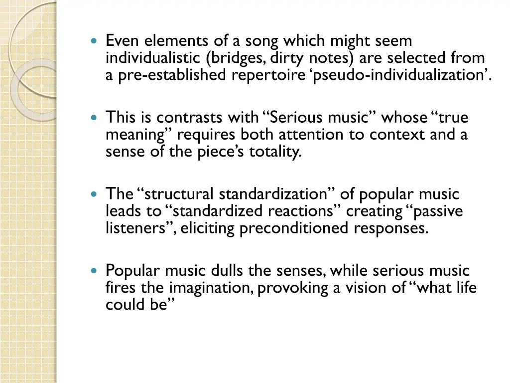 even elements of a song which might seem