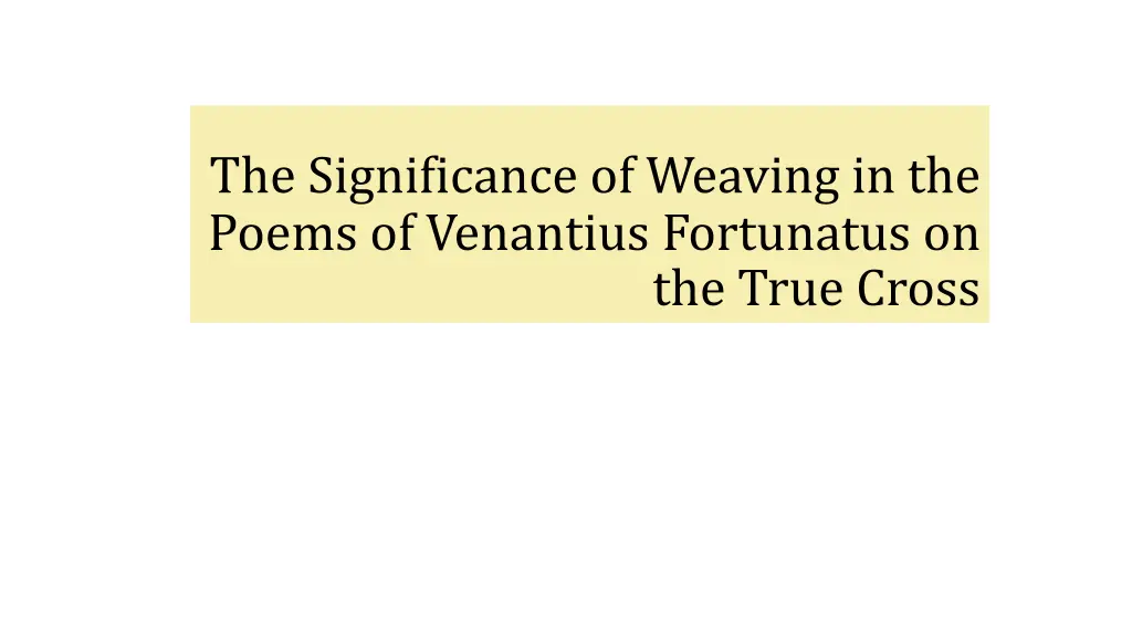 the significance of weaving in the poems
