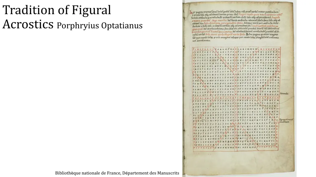 tradition of figural acrostics porphryius