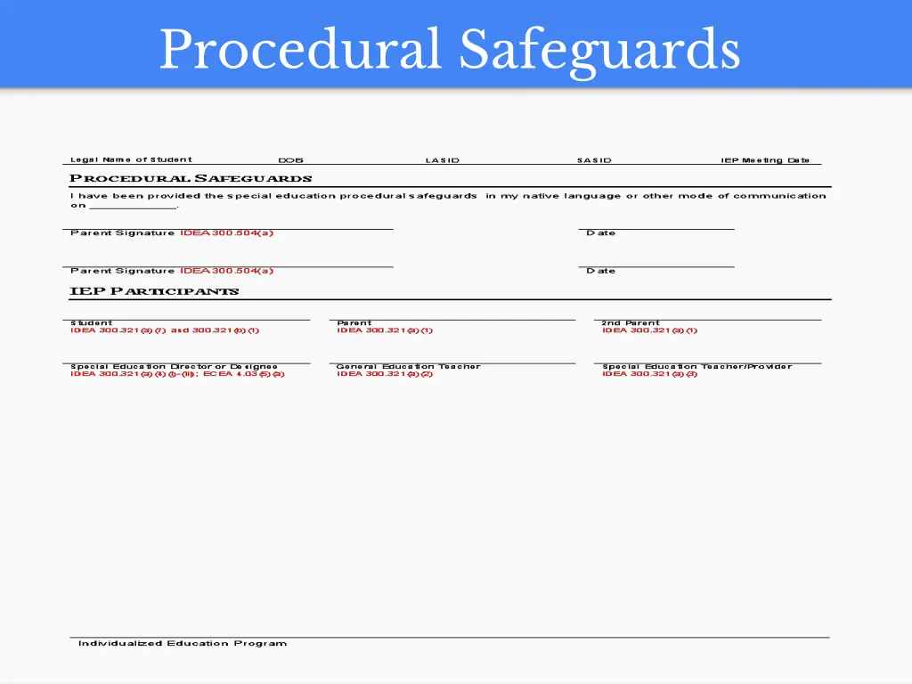 procedural safeguards 1