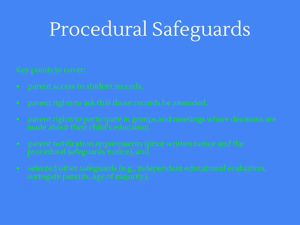 procedural safeguards