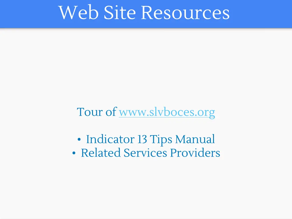web site resources