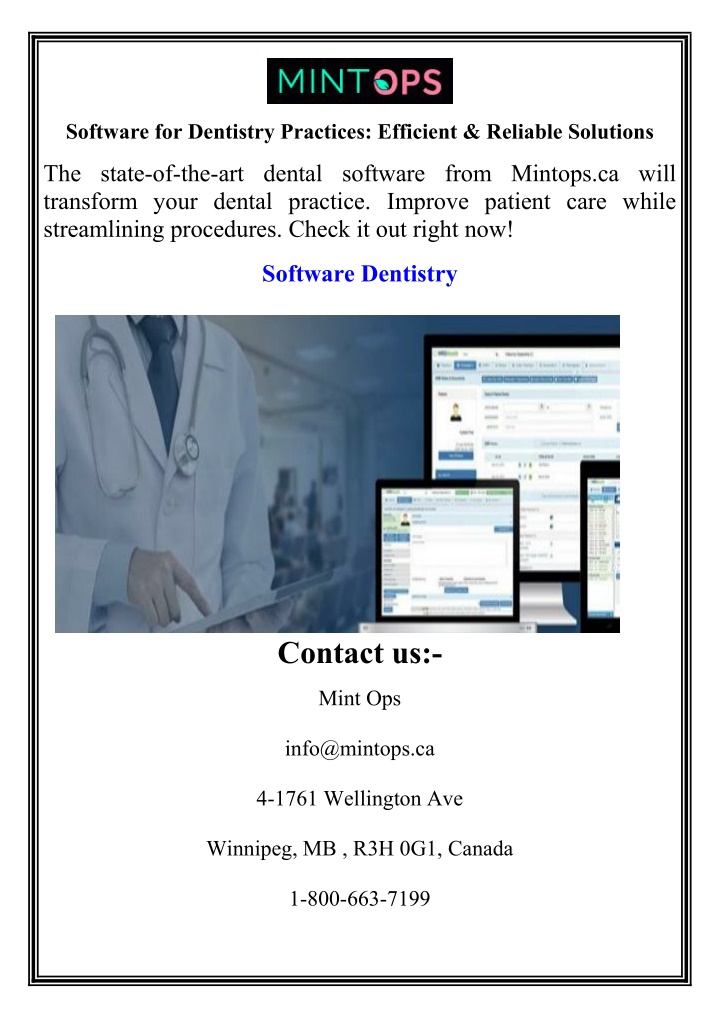 software for dentistry practices efficient
