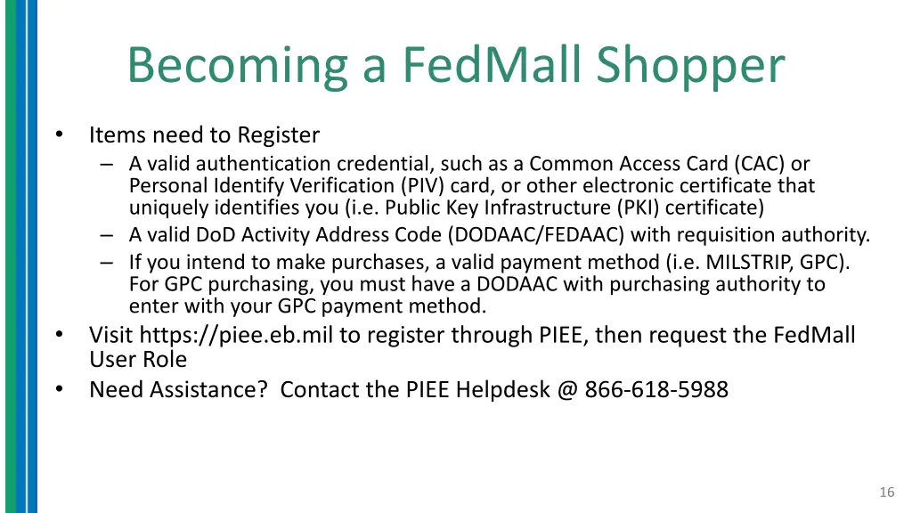 becoming a fedmall shopper