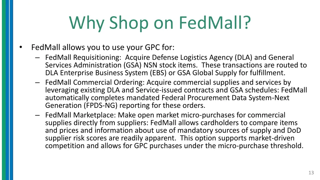 why shop on fedmall