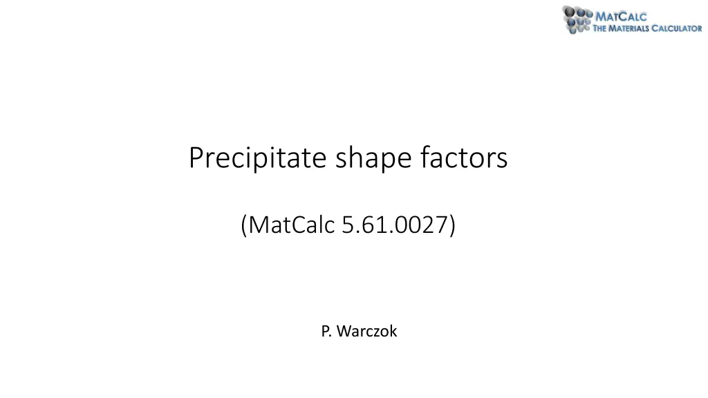 precipitate shape factors