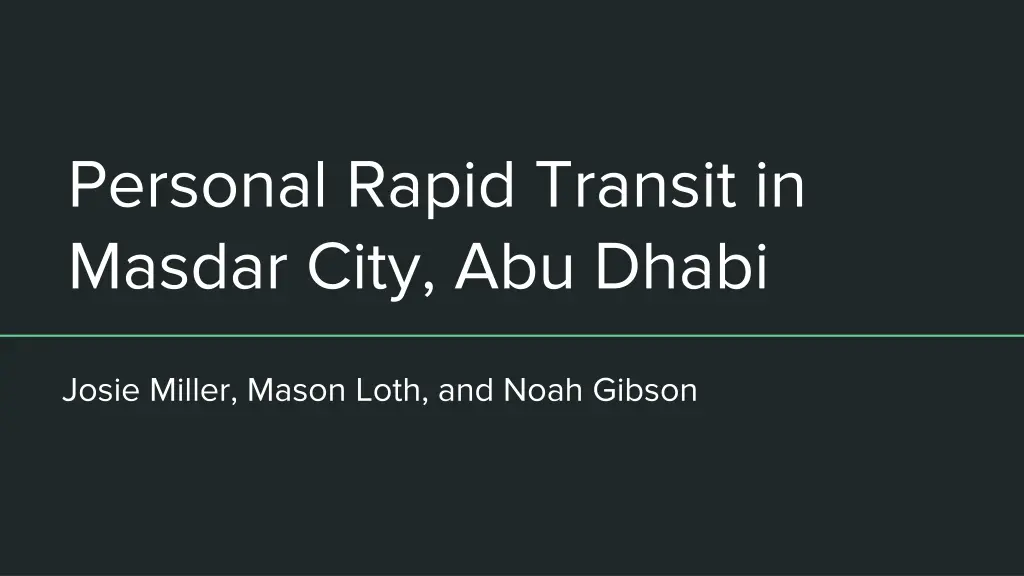 personal rapid transit in masdar city abu dhabi
