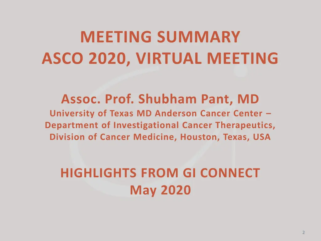 meeting summary asco 2020 virtual meeting