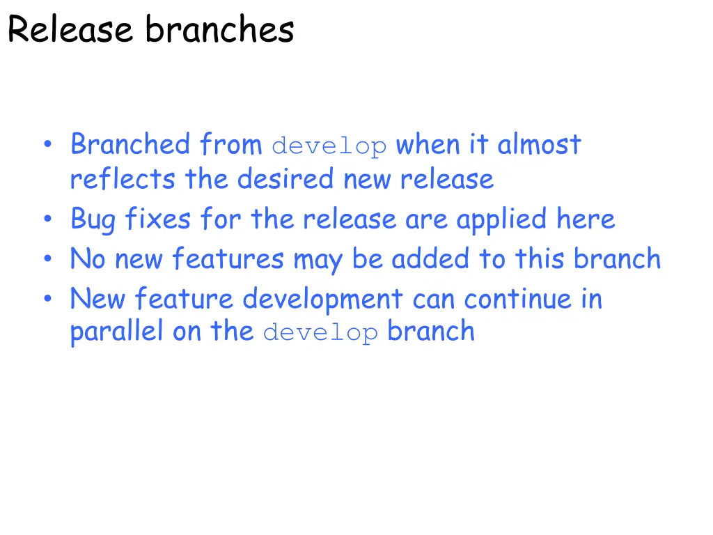 release branches