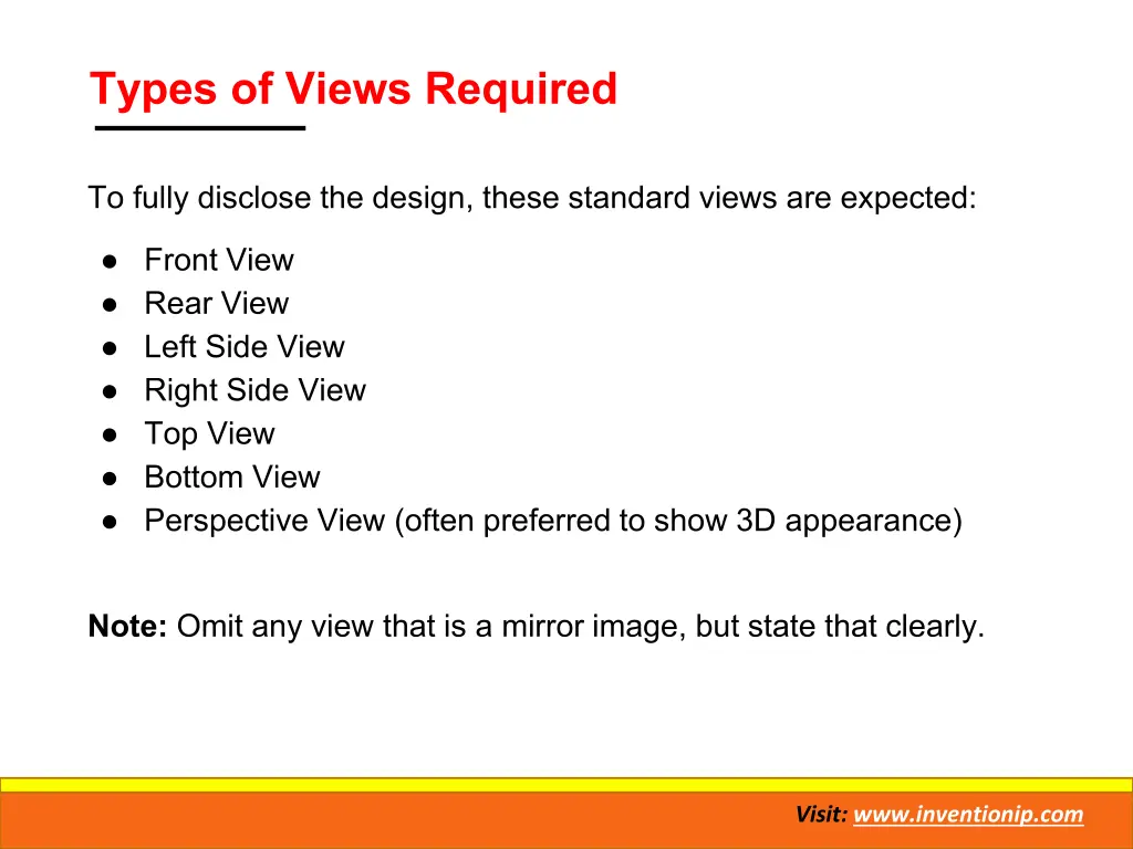 types of views required